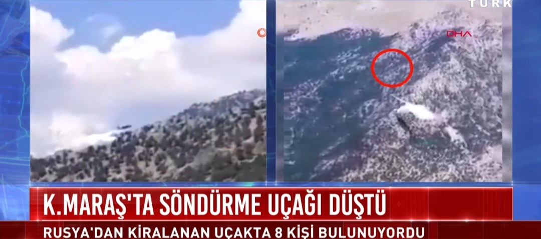 Kahramanmaraş'ta yangın söndürme uçağı düştü: 8 kişi hayatını kaybetti