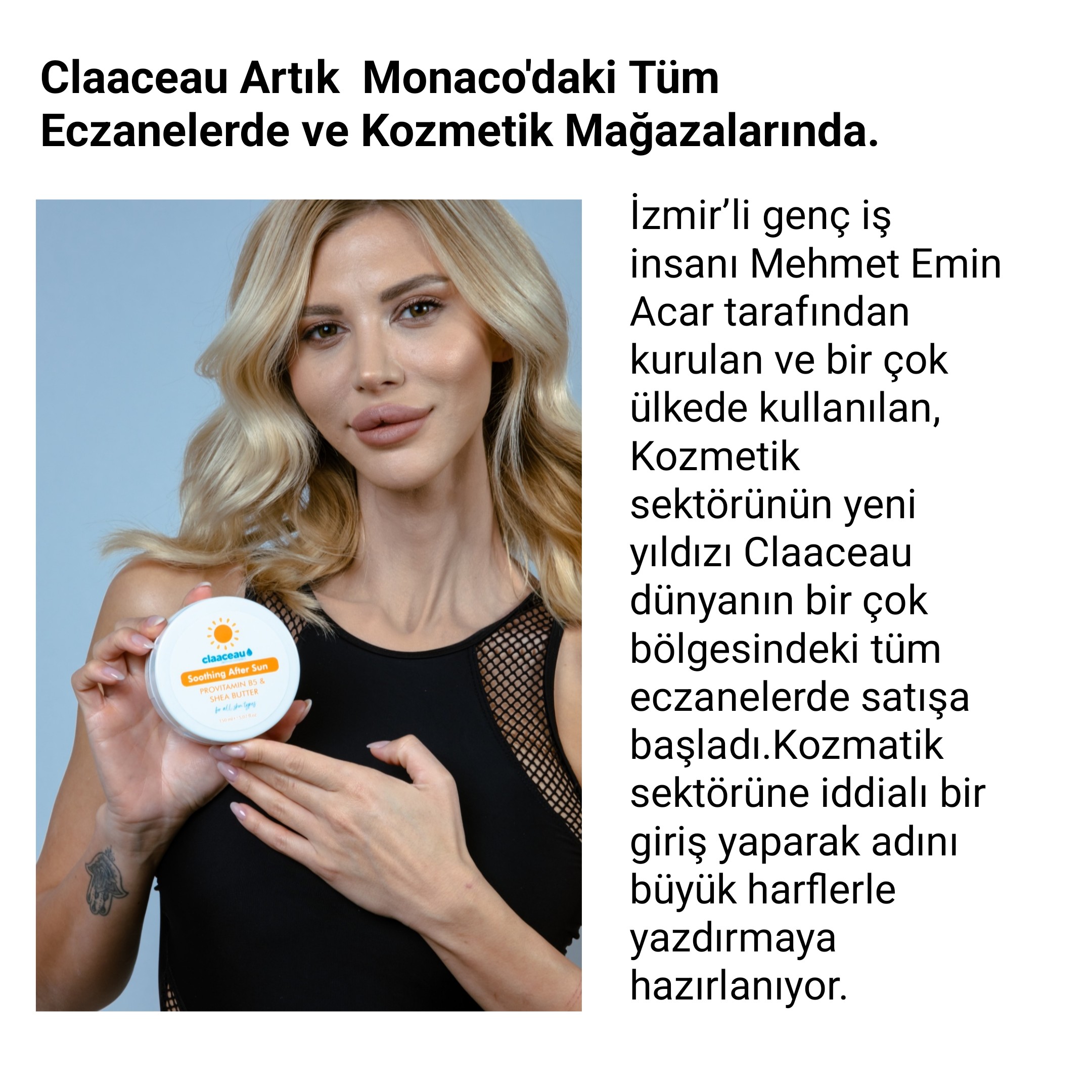 Claaceau Artık Monaco’daki Tüm Eczanelerde ve Kozmetik Mağazalarında.