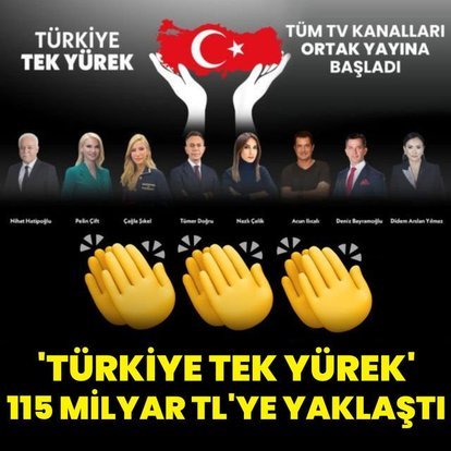 Türkiye Tek Yürek' ortak yayını başladı.